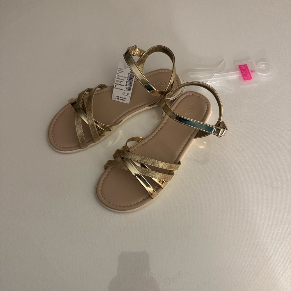 The Children's Place Gold Strappy Sandals